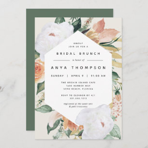 Invitation Boho Blooms   Brunch Fête des mariées florale mode