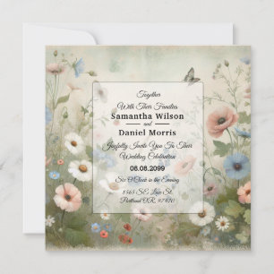 Invitation Boho Blooms et Vintage Vows Mariage