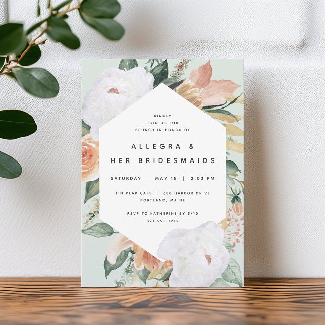 Invitation Boho Blooms | Moderne Floral Bridesmaiers Brunch (Créateur téléchargé)