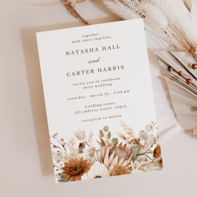 Invitation Boho Blooms Wedding (Créateur téléchargé)