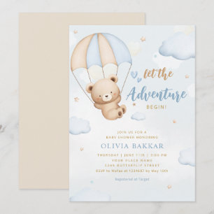 Invitation Boho Blue Laissez l'aventure commencer garçon baby