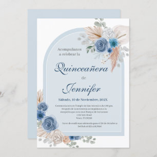 Invitation Boho Blue Quinceanera