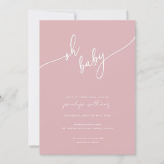 Invitation Boho Blush Baby shower rose