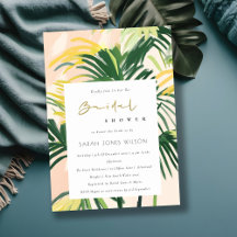 Boho Blush Green Tropical Palm Beach Fête des mari