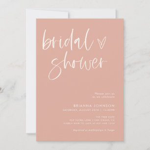 Invitation Boho Blush Pink Fête des mariées   Mariée minimale