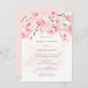 Invitation Boho Blush rose Floral