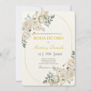 Invitation Boho boda de oro con flanca