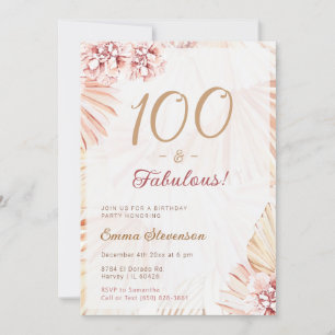 Invitation Boho Bohemian 100 Fabulous Ladies 100e anniversair