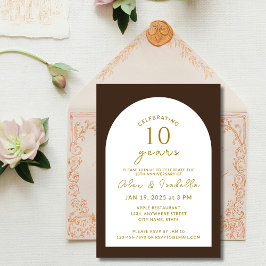 Invitation Boho Boho et Gold 10e anniversaire Mariage