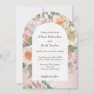 Invitation Boho Botanical Artist Sketch Garden Wedding