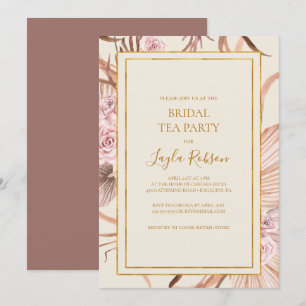 Invitation Boho Botanical   Dusty Rose Bridal Tea Party