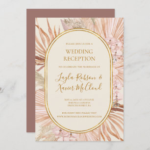 Invitation Boho Botanical   Dusty Rose Mariage Réception
