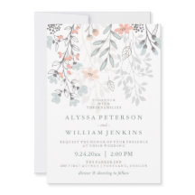 Boho Botanique Rustique Mariage en Coral et Grey
