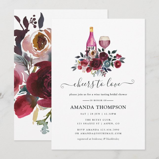 Invitation Boho Bourgogne et dégustation de vins de Fête des  (Devant / Derrière)