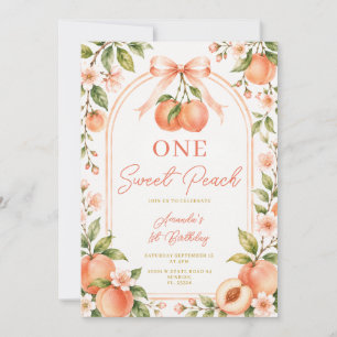 Invitation Boho Bow Été Un Douce Fête Peach Floral