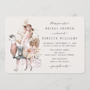Invitation Boho Bride et Llama Fête des mariées