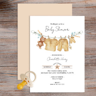 Invitation Boho Brown Aquarelle Baby shower