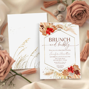 Invitation Boho Brunch et Bubbly Fête des mariées en terre