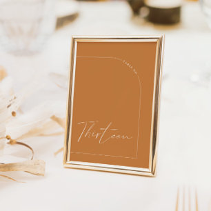 Invitation Boho Brunt Orange Arch Tableau Treize Numéro de ta