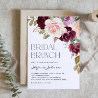 Boho Burgundy et Peach Flowers Chute Bridal Brunch