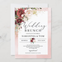 Boho burgundy rose pâle mariage brunch