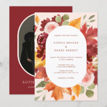 Boho Burgundy Rustic Floral Mariage photo