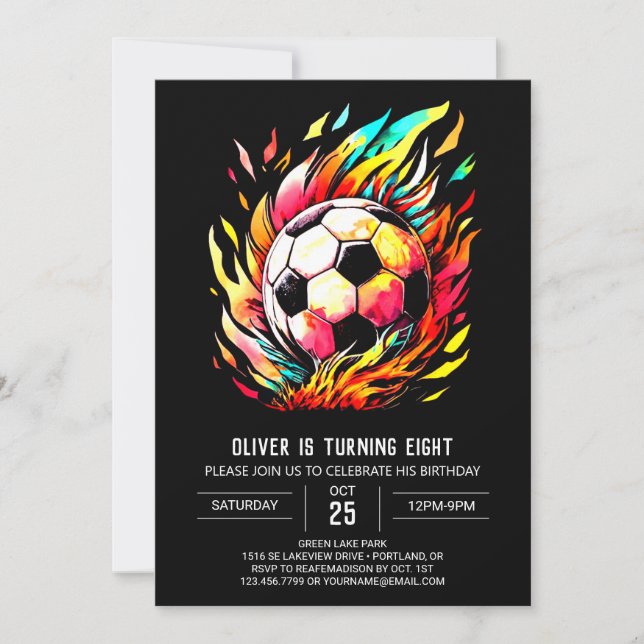 Invitation Boho But Football en ligne Anniversaire (Devant)