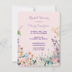 Invitation Boho cadre floral