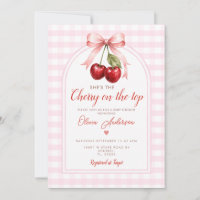 Boho Cerise sur le Haut Baby Shower Rose Ruban Gin
