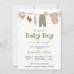 Invitation Boho C'est un Baby shower de vêtements pour bébé g