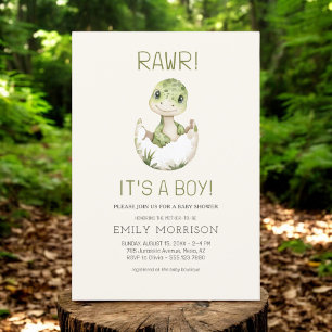 Invitation Boho C'est un garçon mignon Dinosaur Baby Boy Show