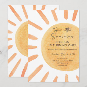 Invitation Boho Château Soleil 1er Anniversaire Soleil Été