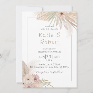Invitation Boho Chic Aquarelle Mariage Floral