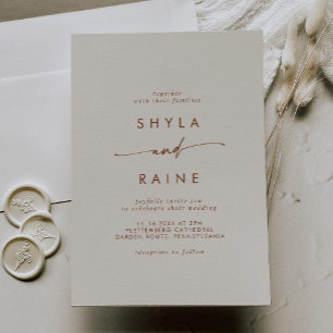 Invitation Boho Chic Bohemian Cream Mariage Décontracté