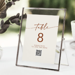 Invitation Boho Chic Bohemian Cream QR Code Numéro de tableau