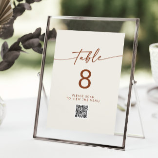 Invitation Boho Chic Bohemian Cream QR Code Numéro de tableau
