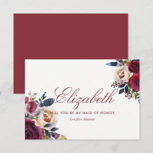 Invitation Boho Chic Bourgogne et Mariage de automne d'automn
