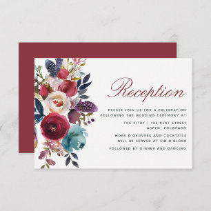 Invitation Boho Chic Bourgogne et Mariage de automne d'automn