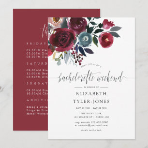 Invitation Boho Chic Bourgogne et Nuit Enterrement de Vie de