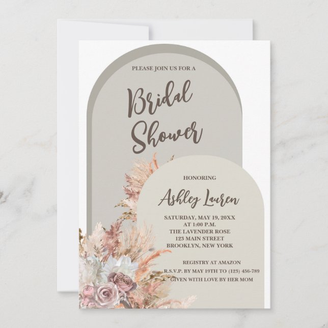 Invitation Boho Chic Bridal Shower (Devant)