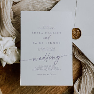 Invitation Boho Chic Dusty Mariage violet