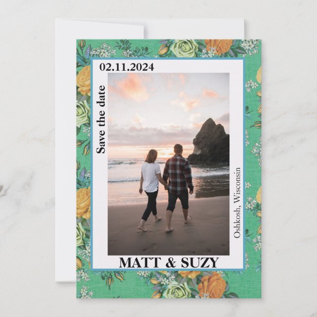 Invitation Boho Chic Élégant Fleurs Botaniques (Devant)