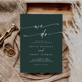 Invitation Boho Chic Emerald Green Nous faisons Mariage