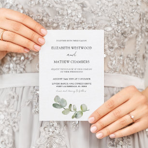 Invitation Boho Chic Eucalyptus Mariage d'âge vert