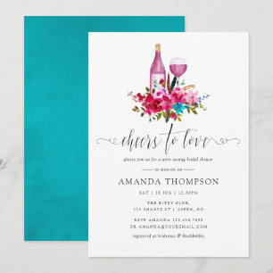 Invitation Boho Chic Fleur Mariage Dégustation de Vin