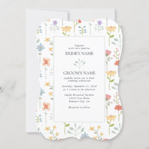 Invitation Boho Chic Fleur sauvage Moderne Floral Mariage