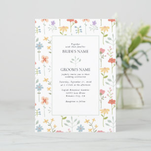 Invitation Boho Chic Fleur sauvage Moderne Floral Mariage