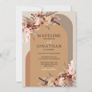 Invitation Boho Chic Floral Hydrangea Mariage d'arche aquarel
