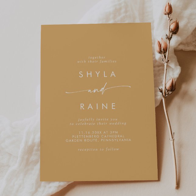 Invitation Boho Chic Jaune Marigold Mariage Décontracté (Créateur téléchargé)