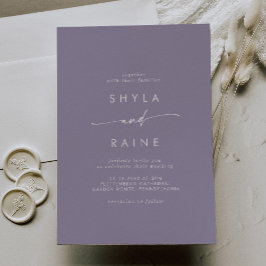 Invitation Boho Chic Lavender Plum Mariage Décontracté